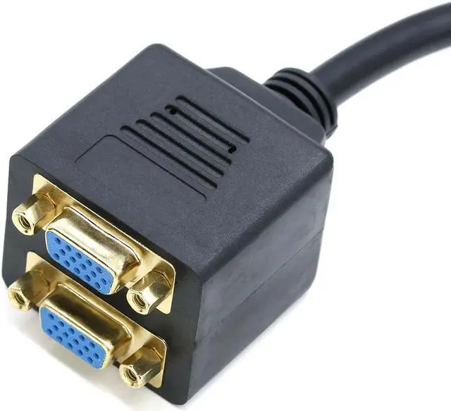 Alt view image 3 of 5 - Coming VGA Splitter Cable of Male to Dual Female Converter Monitor Adapter Y Video Cable Gold Plated for Laptop PC