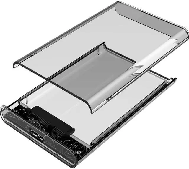 Alt view image 5 of 5 - 1PC Transparent HDD Enclosure Box SSD Hard Drive SATA to USB 2.0 Adapter External HDD Case 2.5 inch Support 4TB HD 5.0Gbps