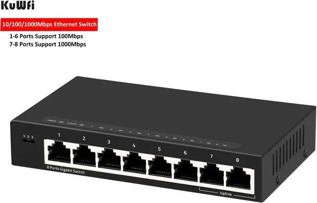 Alt view image 3 of 4 - Gigabit 8-Port Ethernet Switch Mini Desktop1000Mbps Fast Network Switch LAN Hub/ Full or Half Duplex Exchange 2020 New