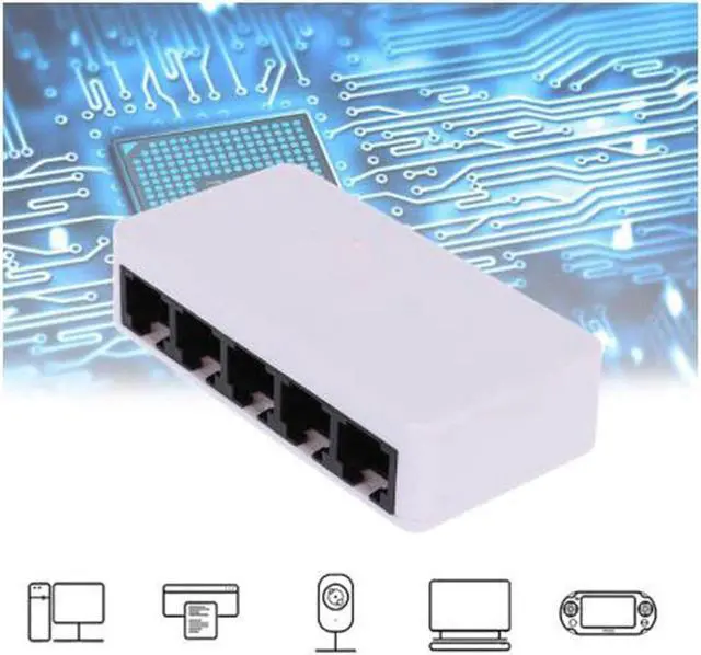 Alt view image 5 of 5 - 5 Ports Fast Ethernet RJ45 10/100Mbps  Network Switch Switcher Hub Desktop laptop,Portable Travel Lan Hub power by Micro USB