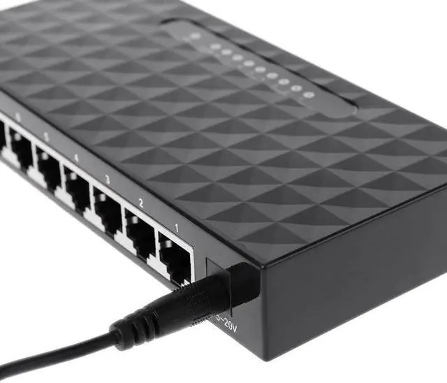 Alt view image 3 of 5 - 8-Port 10/100/1000Mbps Gigabit LAN Ethernet Network Switch HUB Desktop Adapter 77UB