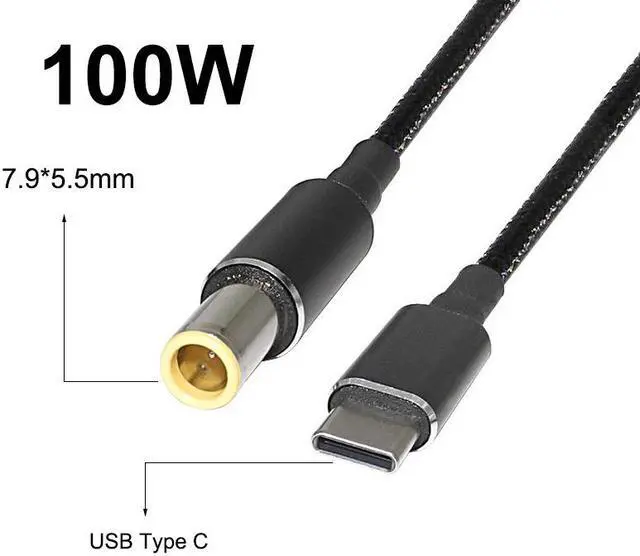 Alt view image 5 of 5 - 45W 65W 90W 100W USB Type C PD Charging Cable Cord USB C Plug Converter to Laptop Power Adapter Connector for Universal Laptops