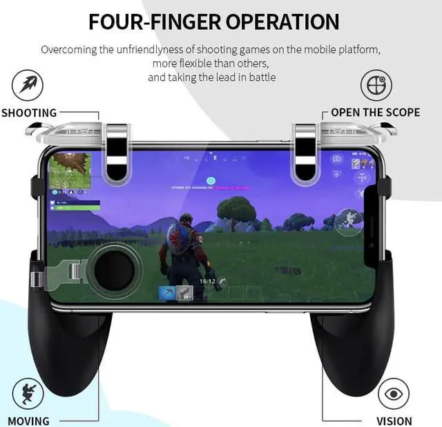 Alt view image 2 of 5 - L1 R1 Triggers For PUBG Mobile Game Controller Gamepad Fire Button Joystick For iPhone Android Mobile Phone Game