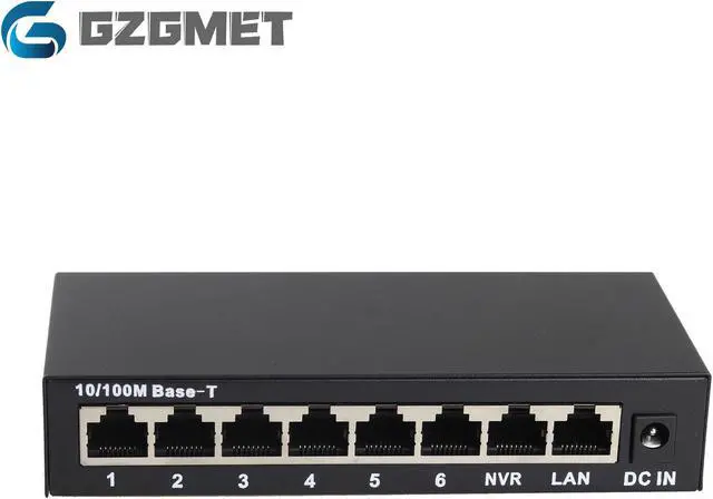 Main image of 24V 8 Port POE Switch Ethernet 100Mbps Network IP Cameras Wireless AP 6 + 2  Network Switches 108W PoE HUB