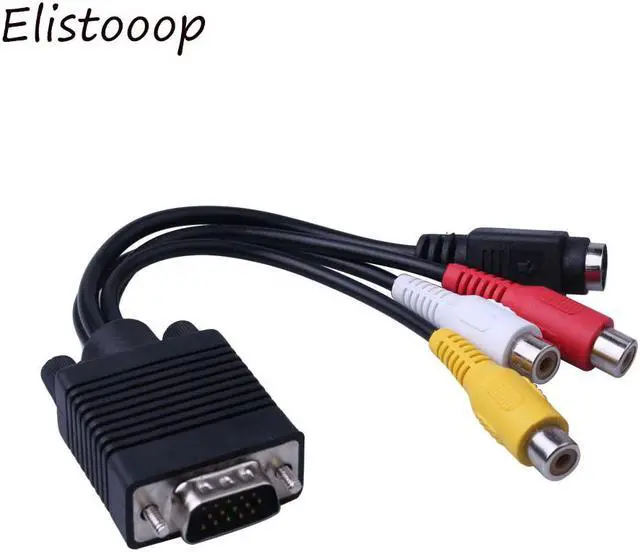 Main image of VGA SVGA to S Video 3 RCA Converter AV TV Out Cable Adapter RCA Female Connector Video Cable for Laptop PC HDTV Monitor