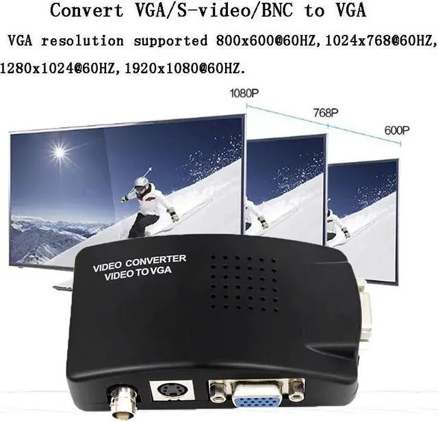 Alt view image 5 of 5 - BNC SVIDEO to Video Converter Out Adapter BNC to Converter Composite Digital Switch Box Box WITH DC CABLE