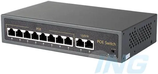 Alt view image 2 of 4 - 8-Port 10/100M + 2-Port 10/100/1000M IEEE802.3af 120W 48V POE Switch Power over Ethernet For IP Camera System Network Switch