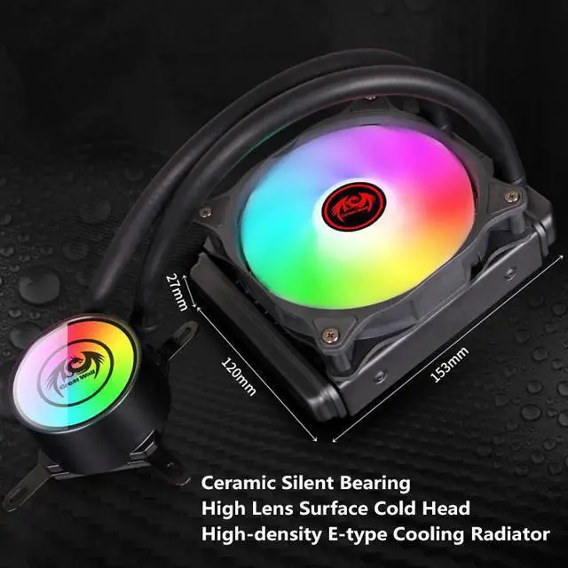Alt view image 4 of 5 - Water Cooler CPU Heatsink 120mm Fan 4pin PWM Water Cooling for Intel 1150 1151 1155 1156 1200 RGB CPU Water Cooler PC