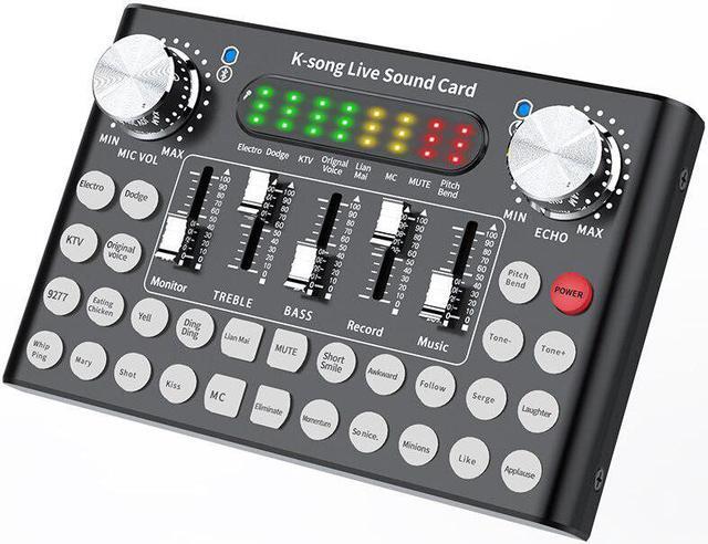 Alt view image 2 of 5 - External Sound Card Audio Interface DJ Sound Mixer for Computer Bluetooth Voice Changer  Podcast Sound Mixing Console
