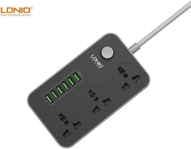 Alt view image 2 of 5 - EU/US  Power Strip Switch 2M Cable Universal Outlets 6 USB 3 Sockets Standard Plug Electrical Extension Cord Socket Network