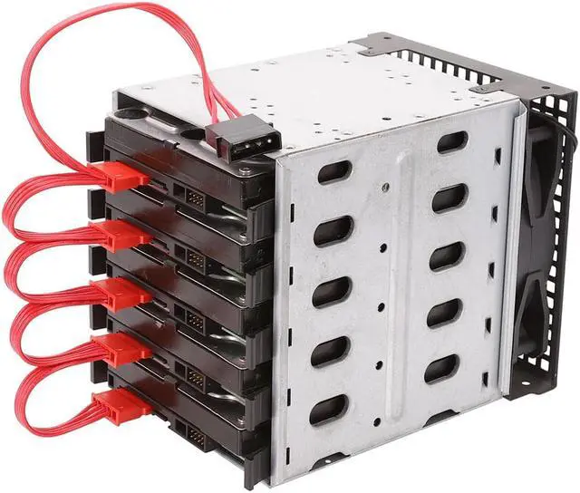 Alt view image 2 of 5 - Drive SATA Power Cable 4Pin IDE Molex to 5 x SATA Adapter Splitter Cable 18AWG Red for HDD SSD Cage PC Server DIY