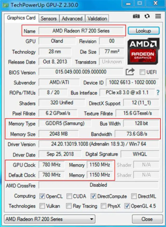 Alt view image 2 of 2 - For AMD Radeon R7 240 PCI-e 3.0 2GB GDDR5 +VGA+DVI full low bracket video graphics card Discrete graphics support Win10 4K