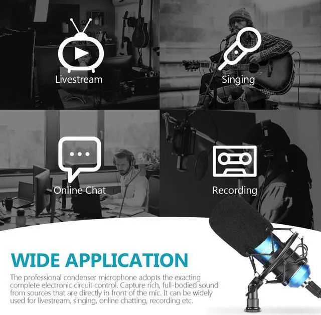 Alt view image 4 of 5 - USB Microphone Plug & Play Computer Cardioid Mic Podcast Condenser Microphone And Sound Chipset for Livestreaming/YouTube