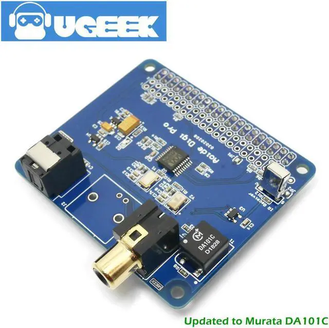 Alt view image 2 of 5 - AOIDE HIFI Digi Pro Digital Sound Card for Raspberry Pi 4B/3B+/3B/2B|Two Oscillators|I2S SPDIF Optical Fiber|44.1&48kHz|