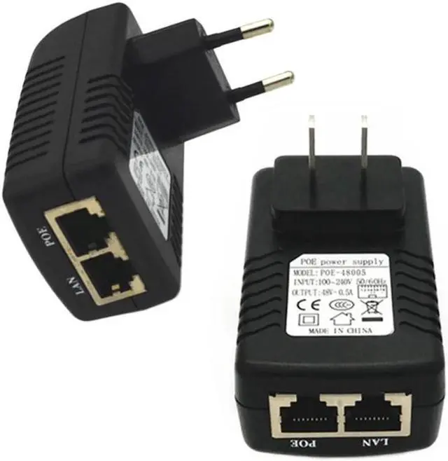 Alt view image 5 of 5 - Power Adapter Converter Network Device Supply Adapter US/EU POE Plug Wall Plug Injector Ethernet Adapter