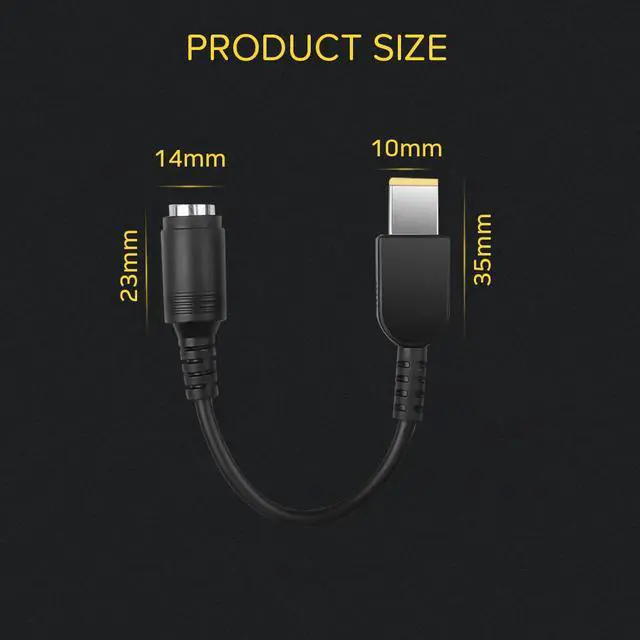 Alt view image 2 of 5 - 7.9*5.5mm Round Jack To Square End Adapter Pigtail Female Interface Power Converter Cable For IBM For  Thinkpad Ultrabook