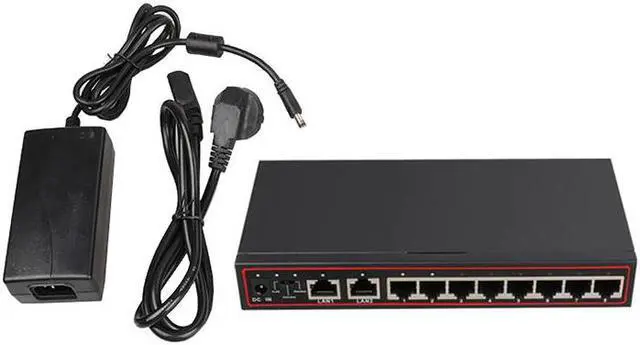 Alt view image 2 of 5 - 10 Ports SPOE Network Switch 10/100Mbps Network Vlan Smart Switch 250M POE Power Over Ethernet Switch POE Network For IP Camera