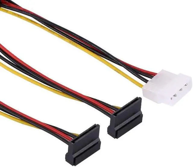 Alt view image 3 of 4 - SATA Adapter Power Cable, 4pin 2 SATA Power Connector Splitter,IDE 4 pin Spliter SATA 90 Degree for Hard Drive SSD