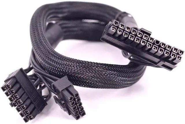 Alt view image 5 of 6 - PSU Modular 14+10pin to 20+4Pin ATX Power Supply Cable 24Pin Motherboard Flat Cable for Corsair HX1200i HX1000i HX850i HX750i