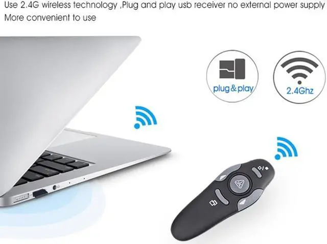 Alt view image 3 of 6 - 2.4GHz USB Wireless Red Laser Presenter Pointers Pen Pointers Remote Control USB RF Remote Control PPT Powerpoint Presentation