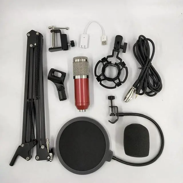 Alt view image 4 of 5 - Microphone Condenser Sound Recording Microphon for Radio Braodcasting KTV Karaoke Mic USB Sound Card Microphone Set