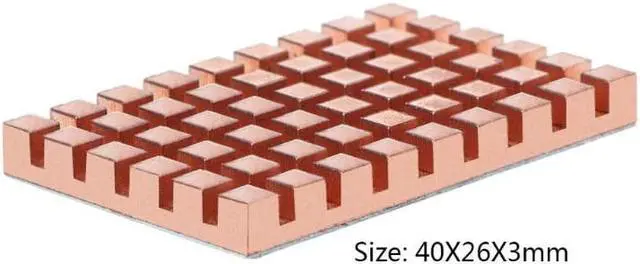 Alt view image 3 of 5 - 40x26MM 40x26MM Copper Heatsink and 2/3/4MM Thermally Conductive Adhesive for mSATA NGFF 5030 msata3.0 Solid State Disk SSD