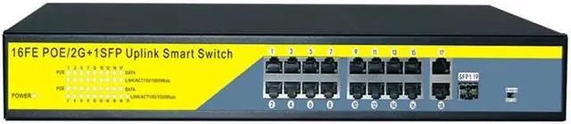 Alt view image 4 of 5 - 16Port POE Network Switch Gigabit 48V POE Switch RJ45 Hub LAN Splitters 10/100/1000Mbps Switcher ,Plug and Play ,Easy Setup