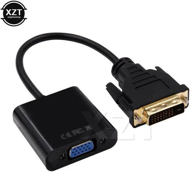 Alt view image 2 of 4 - 20CM Full HD 1080P DVI-D to VGA Adapter 24+1 25Pin Male to 15Pin Female Cable Converter for PC HDTV Monitor DVD TV Box Projector