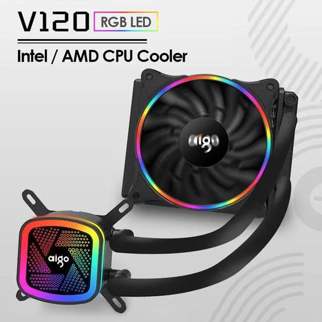 Alt view image 2 of 5 - PC Case Water Cooling Computer CPU Cooler RGB Water Cooler Heatsink Integrated CPU Liquid Cooler for LGA 1156 2011 AM4 AM3