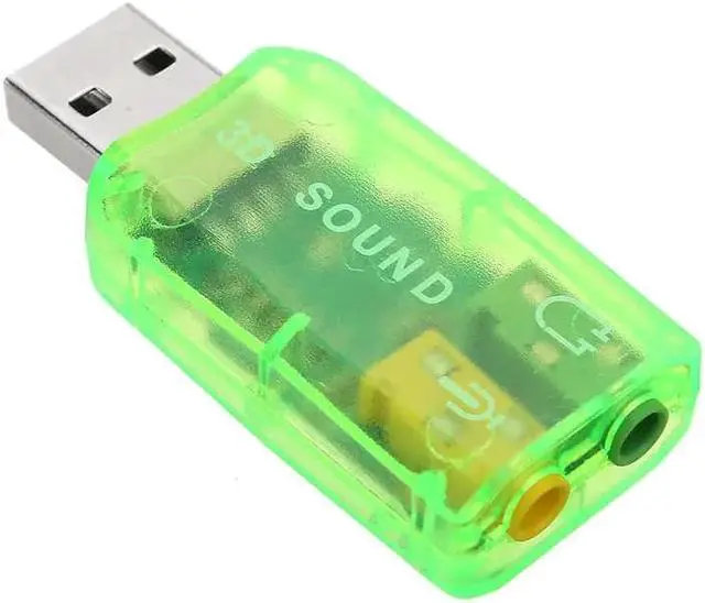 Alt view image 5 of 5 - 2.0 5.1 Channel External Audio Sound Card Mic Record Speaker Audio Adapter Headphone Jack