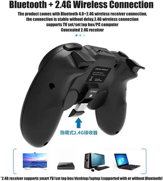 Alt view image 4 of 5 - 9090 PG-9090 Trigger Pubg Gamepad Controller Mobile Joystick For Cell Phone PC Android iPhone TV Game Pad Console Control