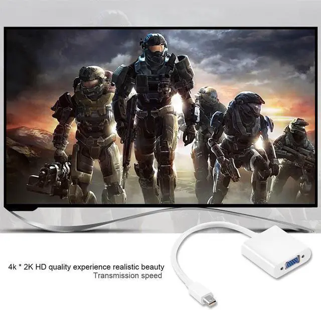 Alt view image 4 of 5 - 1pcs Mini DisplayPort Display Port DP To VGA Adapter Cable for  for MacBook Air for iMac for Mac Mini Adapter Cable White