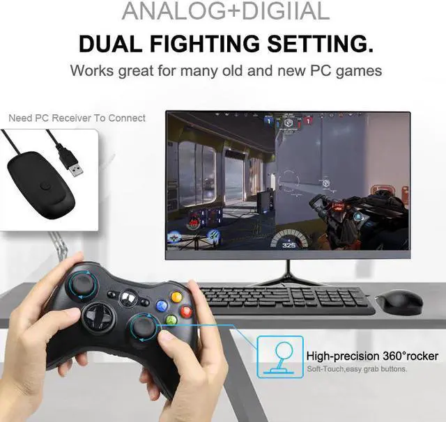 Alt view image 3 of 5 - For Xbox 360 Wireless/Wired Controller For XBOX 360 Controle Wireless Joystick For XBOX360 Game Controller Joypad
