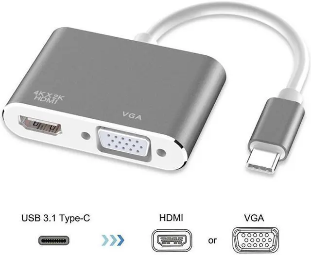 Alt view image 2 of 5 - To VGA / 4Kx2K  Converter USB 3.1 PD Adapter Audio Video Converter For Macbook/Samsung/Xiaomi/TV