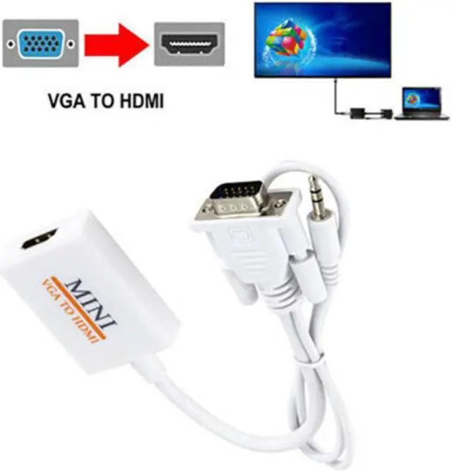 Main image of QUality VGA Male To HDMI Output 1080P HD+ Audio TV AV HDTV Video Cable Converter Adapt F