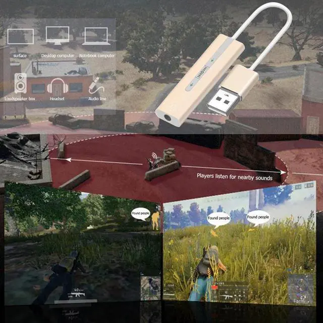 Alt view image 3 of 5 - 2 In 1 External Sound Card Volume Control Portable USB To 3.5mm Jack Small For PC Plug And Play Headset Adapter Songs Change