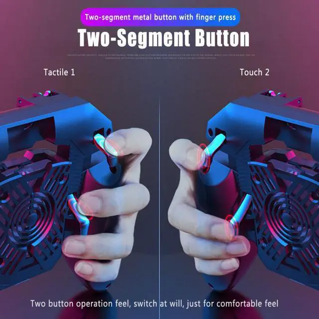 Alt view image 3 of 5 - AK88 Six Finger Gamepad Control For Mobile Game Shooter For Android IOS Smartphone Cooling Fan Gamepad Joystick Controller