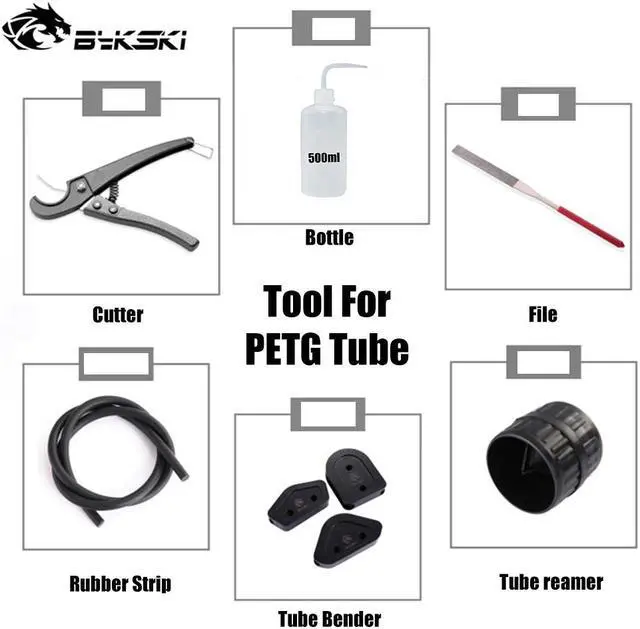 Alt view image 2 of 5 - Hard Tube Bending Tool Kit OD12/14/16MM Acrylic/PETG Rubber Strip Cutter Tube Reamer Hard Tube Reamer Water Cooler Pipe