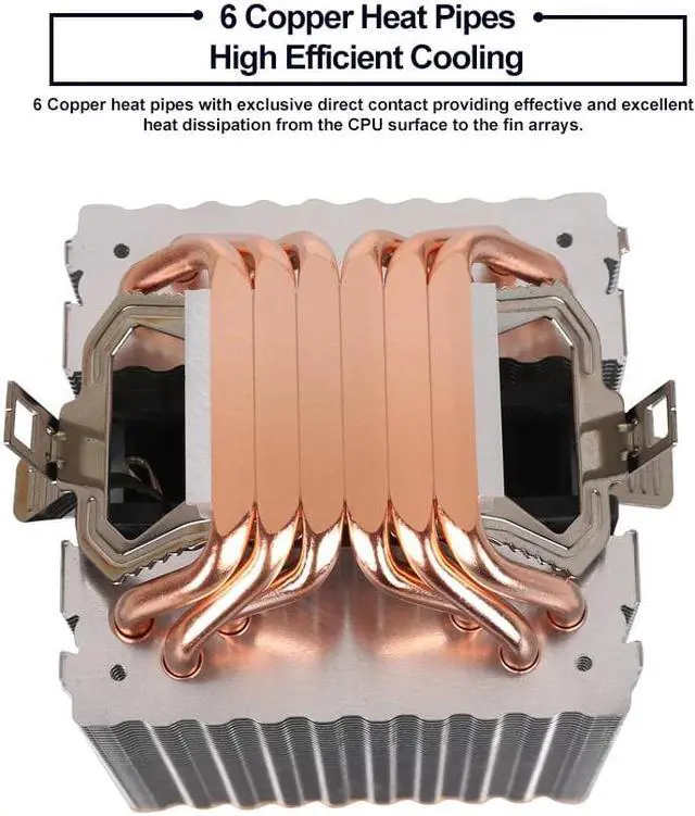 Alt view image 4 of 5 - 6 copper tube double tower high efficiency cooling fan for LGA 1155 1356 1156 1366 2011 And cpu