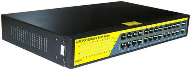 Alt view image 4 of 5 - 24Ports Gigabit Switch 1000Mbps POE Switch , Smart Desktop Network Power Over Ethernet InjectorExtend 250M ,2 Port Uplink 1 SFP