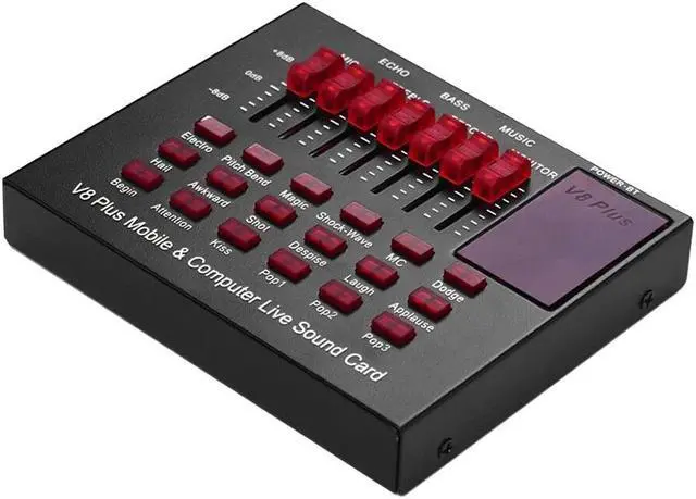 Alt view image 4 of 5 - Plug Recording Karaoke Mobile Phone Universal Home Audio Microphone Singing External Computer PC Live Sound Card Broadcast