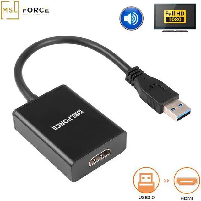 Main image of 3.0 to DVI Video graphic Converter Adapter HD1080P to Cable Multiple Monitors for Windows XP 10 8 8.1 7 Laptop
