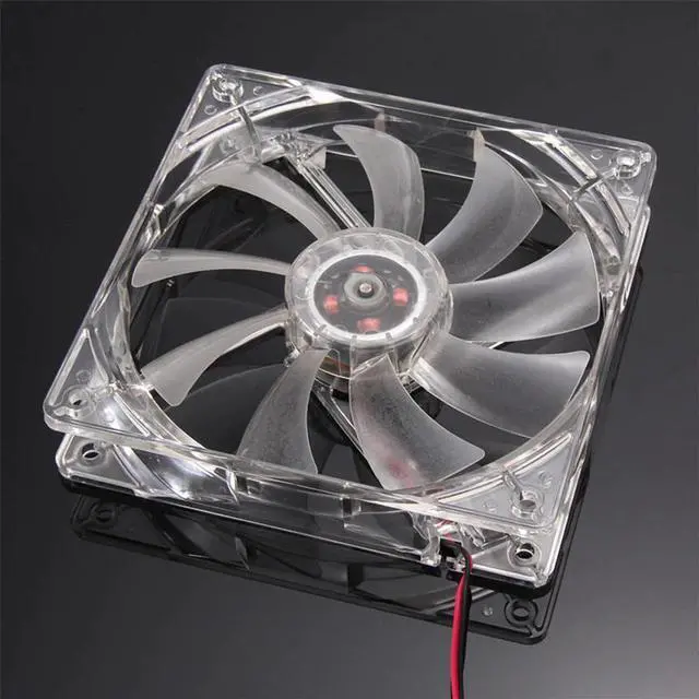 Alt view image 4 of 5 - Price Red Quad 4-LED Light Neon Clear 120mm PC Computer Case Cooling Fan Mod