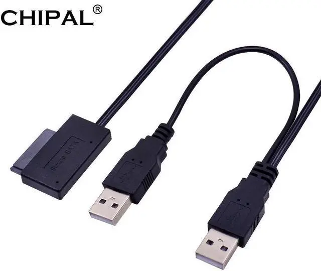Main image of USB 2.0 to 6 7 13Pin Slimline Slim SATA Cable with External USB2.0 Power Supply for Notebook Laptop CD-ROM DVD-ROM ODD