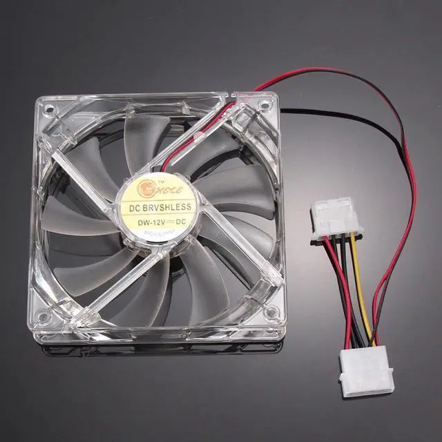 Alt view image 2 of 5 - 120 x 120 x 25mm 4pin Colorful LED Computer Case Fan Quad 4-LED Light Neon Clear 120mm PC Computer Case Cooling Fan Mod