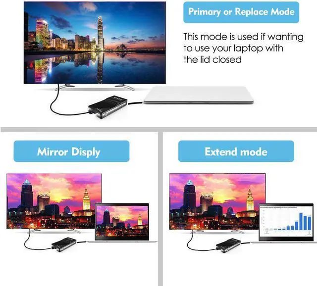Alt view image 4 of 5 - USB 2.0 to VGA/DVI/ Video Graphic Adapter Multiple Monitors Display to 1920*1080 Extend/Mirror Mode Supports Windows