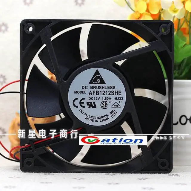 Alt view image 3 of 3 - Case CPU Cooler Fan For AFB1212SHE 12038 12cm 1.6A 12v 2pin PWM 40cm long line of fan for Delta 120*120*38mm Cooling