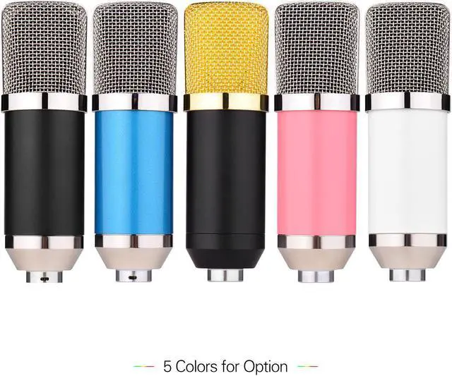 Alt view image 2 of 5 - Studio Condenser Microphone Kit with External Sound Card Mic Windscreen Shock Mount Arm Stand Mounting Clamp