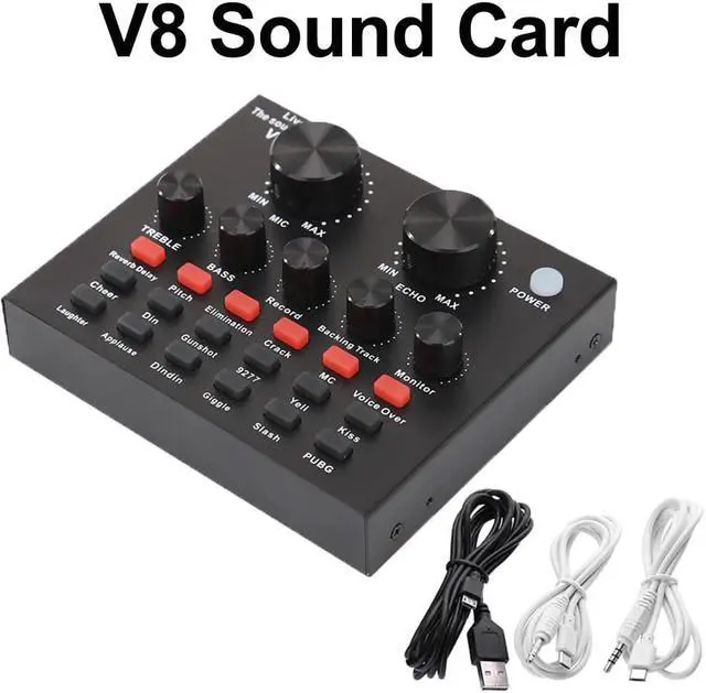 Main image of Sound Card Live Show Soundcard With Audio Interface Audio USB Headset Microphone  Personal Entertainment Streamer