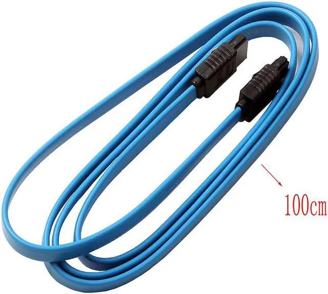 Alt view image 2 of 5 - 1M Straight SATA III Cable Serial ATA Data Locking Latching 3.3ft Blue